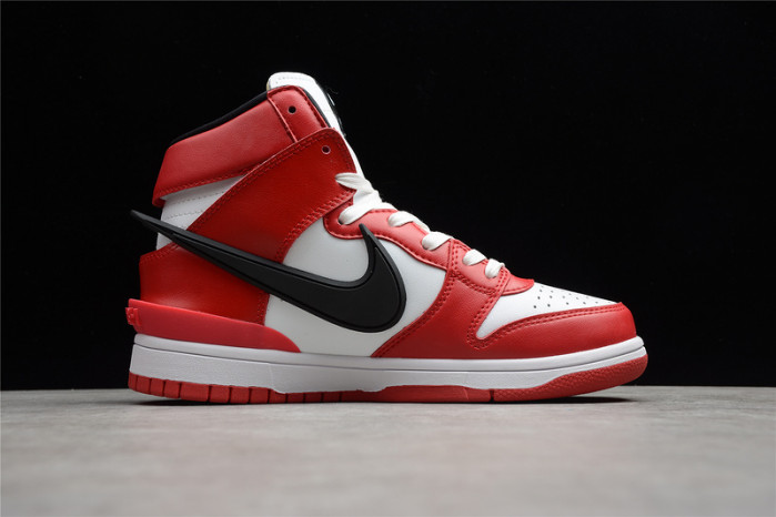 ambush x nike sb dunk high varsity red black white cu7544-102