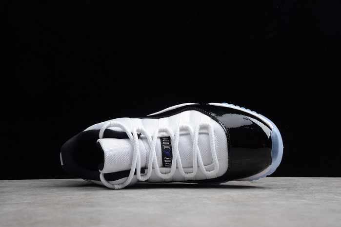 air jordan 11 retro low "concord" black/ white mens 528895-153